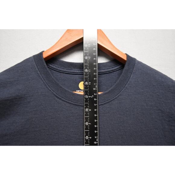 Carhartt Men’s Medium Pocket T-Shirt Navy Blue Original Fit Workwear Tee - Picture 3 of 6
